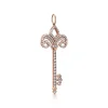 Tiffany & Co. Tiffany Keys fleur de lis key pendant in 18k rose gold with diamonds, medium. | ^ Rose Gold Jewelry|Diamond Jewelry