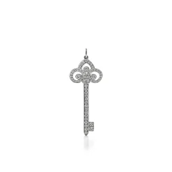 Tiffany & Co. Tiffany Keys fleur de lis key pendant in platinum with diamonds. | ^ Platinum Jewelry|Diamond Jewelry