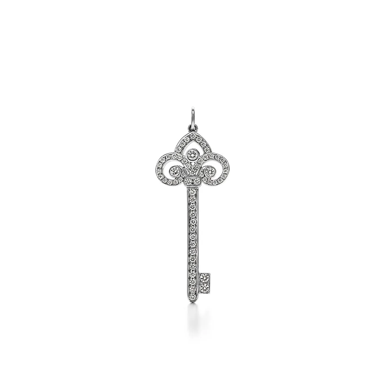 Tiffany & Co. Tiffany Keys fleur de lis key pendant in platinum with diamonds. | ^ Platinum Jewelry|Diamond Jewelry