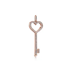 Tiffany & Co. Tiffany Keys Heart Key in Rose Gold with Diamonds, Small | ^ Rose Gold Jewelry|Diamond Jewelry