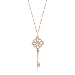 Tiffany & Co. Tiffany Keys knot key in 18k rose gold with diamonds. | ^ Necklaces & Pendants|Rose Gold Jewelry