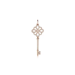 Tiffany & Co. Tiffany Keys knot key pendant in 18k rose gold with diamonds. | ^ Rose Gold Jewelry|Diamond Jewelry