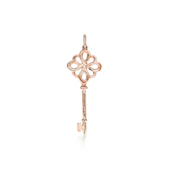 Tiffany & Co. Tiffany Keys knot key pendant in 18k rose gold with diamonds. | ^ Rose Gold Jewelry|Diamond Jewelry