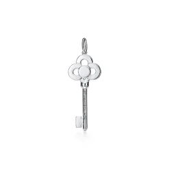 Tiffany & Co. Tiffany Keys mini crown key pendant in 18k white gold with diamonds. | ^ Diamond Jewelry
