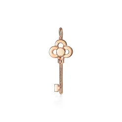 Tiffany & Co. Tiffany Keys mini crown key pendant in 18k rose gold with diamonds. | ^ Rose Gold Jewelry|Diamond Jewelry