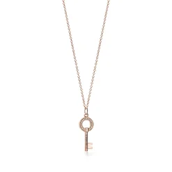 Tiffany & Co. Tiffany Keys modern keys open round key pendant in 18k rose gold with diamonds. | ^ Rose Gold Jewelry|Diamond Jewelry
