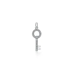 Tiffany & Co. Tiffany Keys modern keys open round key pendant in 18k white gold with diamonds. | ^ Diamond Jewelry