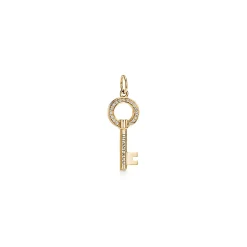 Tiffany & Co. Tiffany Keys modern keys open round key pendant in 18k gold with diamonds, mini. | ^ Gold Jewelry|Diamond Jewelry