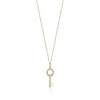 Tiffany & Co. Tiffany Keys modern keys open round key pendant in 18k gold with diamonds, mini. | ^ Necklaces & Pendants|Gold Jewelry
