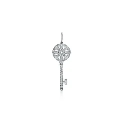 Tiffany & Co. Tiffany Keys petals key pendant in platinum with diamonds, mini. | ^ Platinum Jewelry