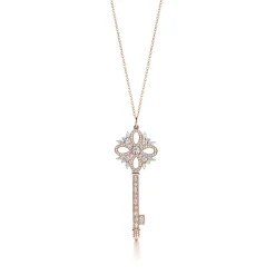 Tiffany & Co. Tiffany Keys Tiffany Victoria® key pendant in rose gold with diamonds, large. | ^ Necklaces & Pendants|Rose Gold Jewelry