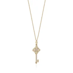 Tiffany & Co. Tiffany Keys Tiffany Victoria® key in 18k gold with diamonds, mini. | ^ Necklaces & Pendants|Gold Jewelry