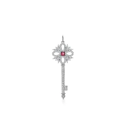 Tiffany & Co. Tiffany Keys Tiffany Victoria® key pendant in platinum with gemstones, medium. | ^ Platinum Jewelry|Tiffany Victoria®