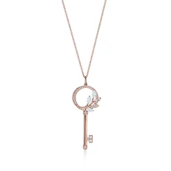 Tiffany & Co. Tiffany Keys Tiffany Victoria® diamond vine circle key in 18k rose gold, medium. | ^ Necklaces & Pendants|Rose Gold Jewelry