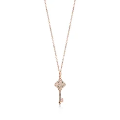 Tiffany & Co. Tiffany Keys Tiffany Victoria® key in 18k rose gold with diamonds, mini. | ^ Necklaces & Pendants