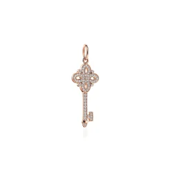 Tiffany & Co. Tiffany Keys Tiffany Victoria® key in 18k rose gold with diamonds, mini. | ^ Rose Gold Jewelry|Diamond Jewelry