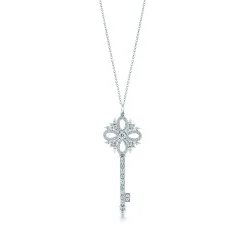 Tiffany & Co. Tiffany Keys Tiffany Victoria® key pendant in platinum with diamonds. | ^ Necklaces & Pendants|Platinum Jewelry