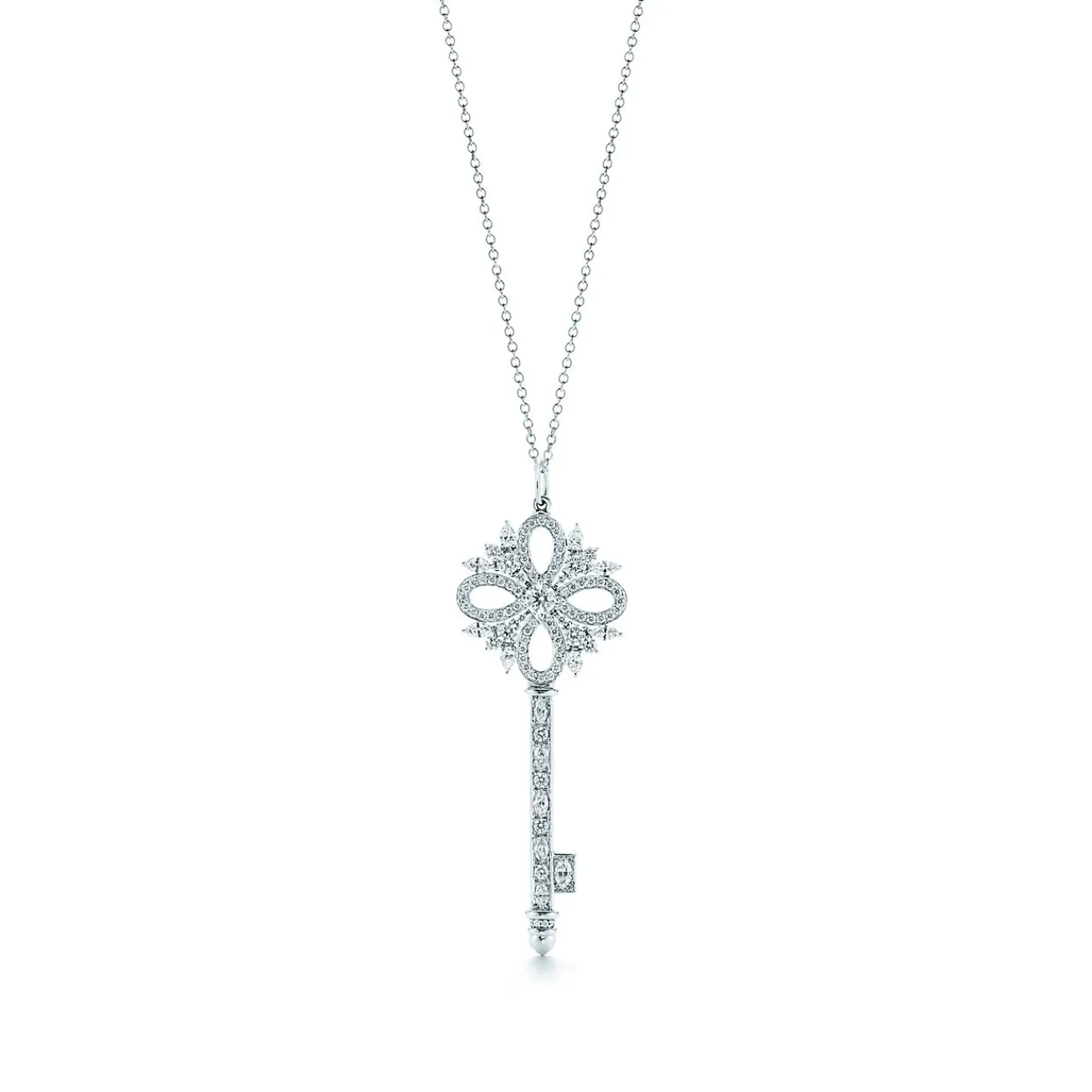 Tiffany & Co. Tiffany Keys Tiffany Victoria® key pendant in platinum with diamonds. | ^ Necklaces & Pendants|Platinum Jewelry