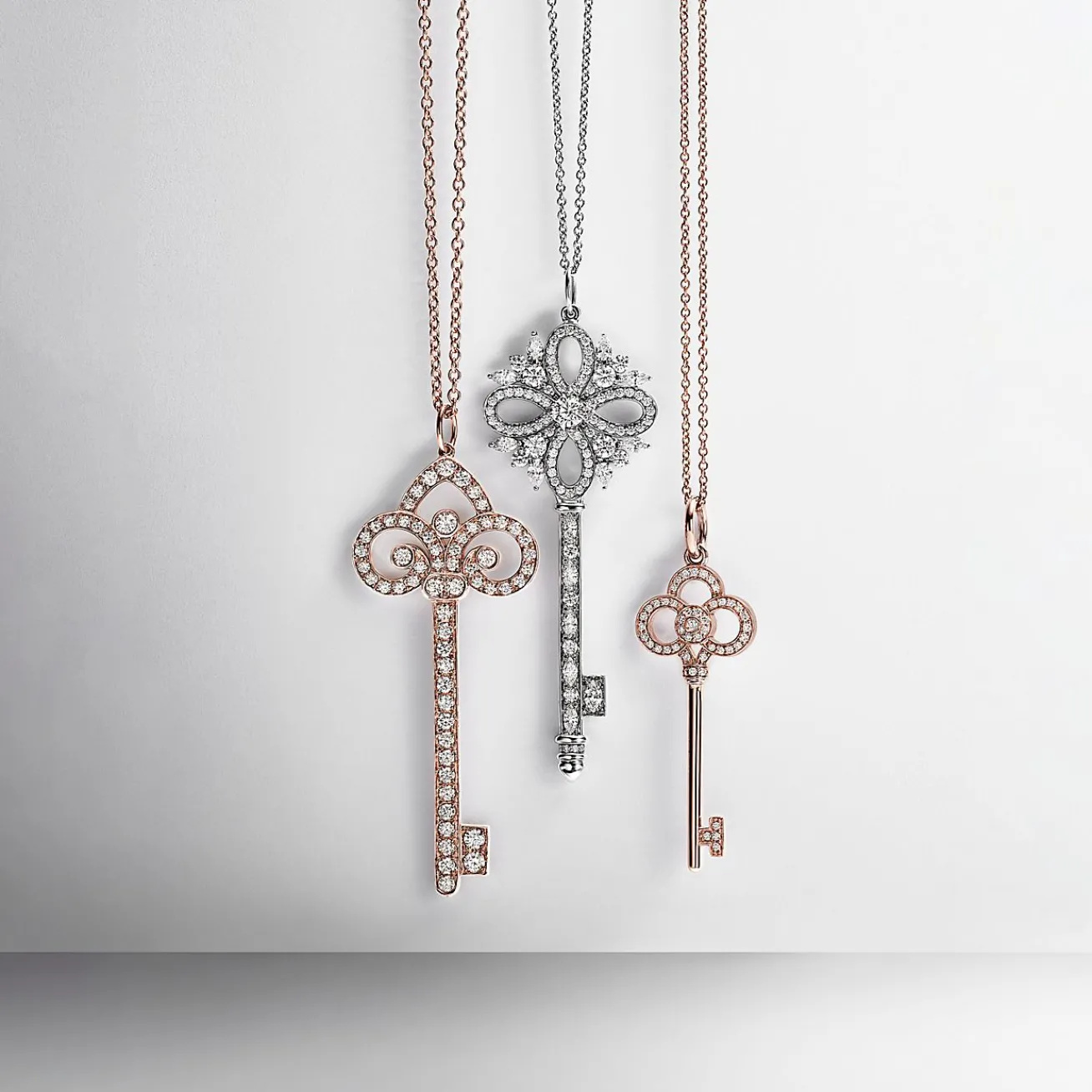Tiffany & Co. Tiffany Keys Tiffany Victoria® key pendant in platinum with diamonds. | ^ Necklaces & Pendants|Platinum Jewelry