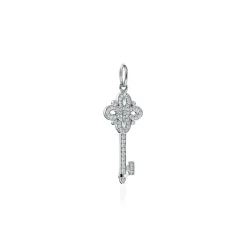 Tiffany & Co. Tiffany Keys Tiffany Victoria® key in 18k white gold with diamonds, mini. | ^ Diamond Jewelry|Tiffany Victoria®