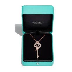 Tiffany & Co. Tiffany Keys Woven Keys Extra Large Pendant in Rose Gold with Diamonds | ^ Necklaces & Pendants|New Jewelry