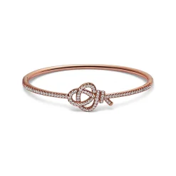 Tiffany & Co. Tiffany Keys Woven Keys Hinged Bracelet in Rose Gold with Diamonds | ^ Bracelets|New Jewelry