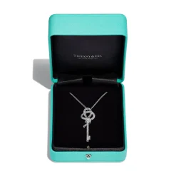 Tiffany & Co. Tiffany Keys Woven Keys Large Key Pendant in Platinum with Diamonds | ^ Necklaces & Pendants|New Jewelry