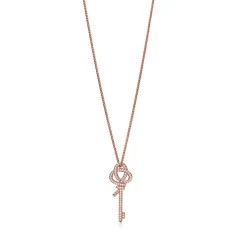 Tiffany & Co. Tiffany Keys Woven Keys Medium Pendant in Rose Gold with Diamonds | ^ Rose Gold Jewelry|Diamond Jewelry