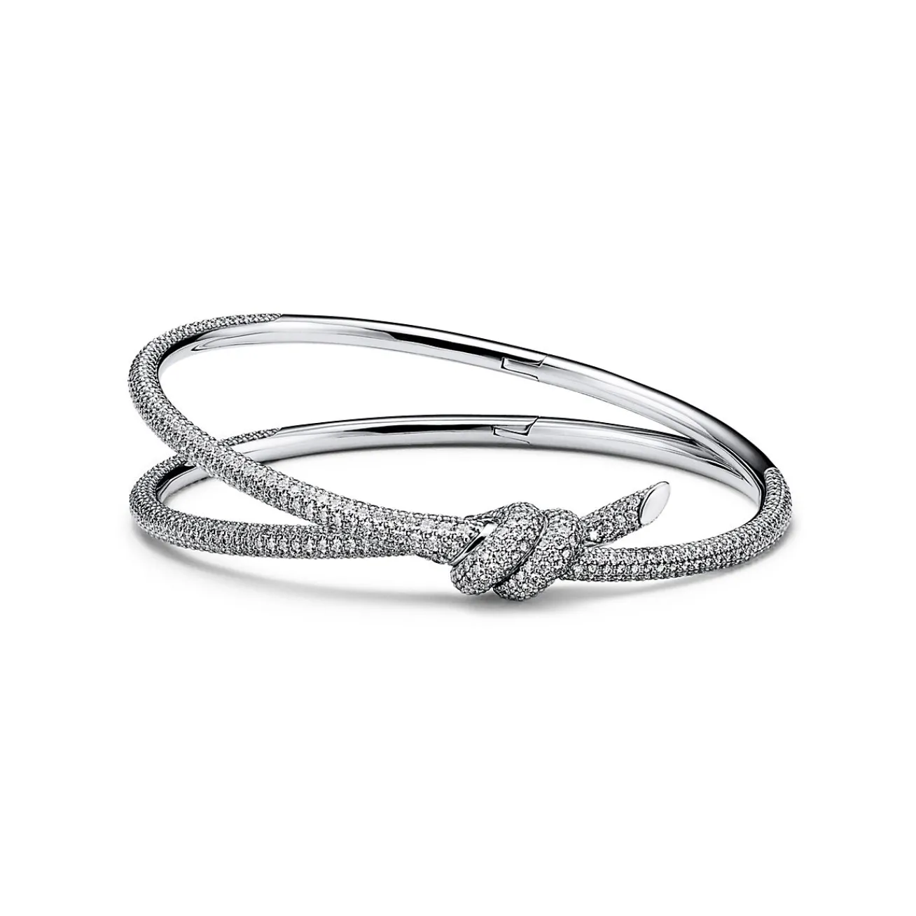 Tiffany & Co. Tiffany Knot Double Row Bracelet in White Gold with Diamonds | ^ Bracelets|Diamond Jewelry