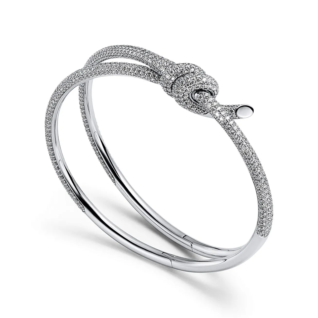 Tiffany & Co. Tiffany Knot Double Row Bracelet in White Gold with Diamonds | ^ Bracelets|Diamond Jewelry