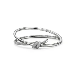 Tiffany & Co. Tiffany Knot Double Row Bracelet in White Gold with Diamonds | ^ Bracelets|Diamond Jewelry