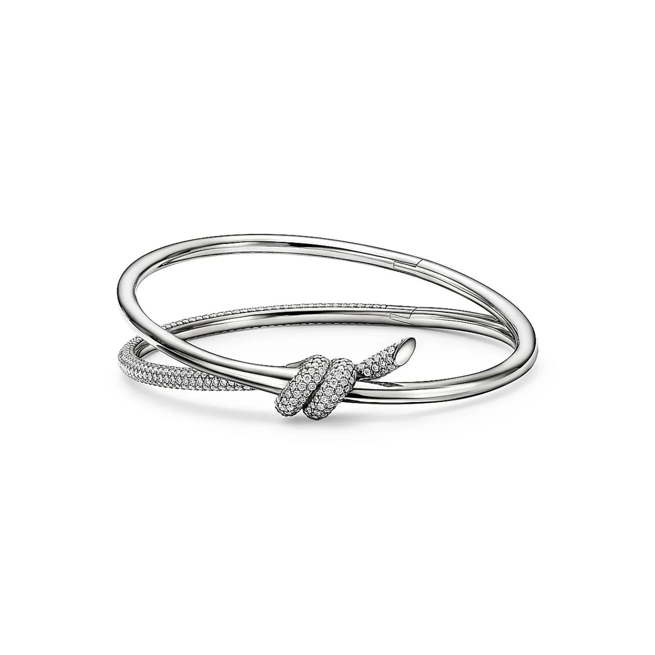 Tiffany & Co. Tiffany Knot Double Row Bracelet in White Gold with Diamonds | ^ Bracelets|Diamond Jewelry