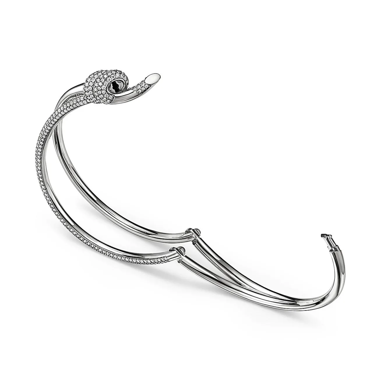Tiffany & Co. Tiffany Knot Double Row Bracelet in White Gold with Diamonds | ^ Bracelets|Diamond Jewelry