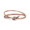Tiffany & Co. Tiffany Knot Double Row Hinged Bangle in Rose Gold with Diamonds | ^ Bracelets|Rose Gold Jewelry