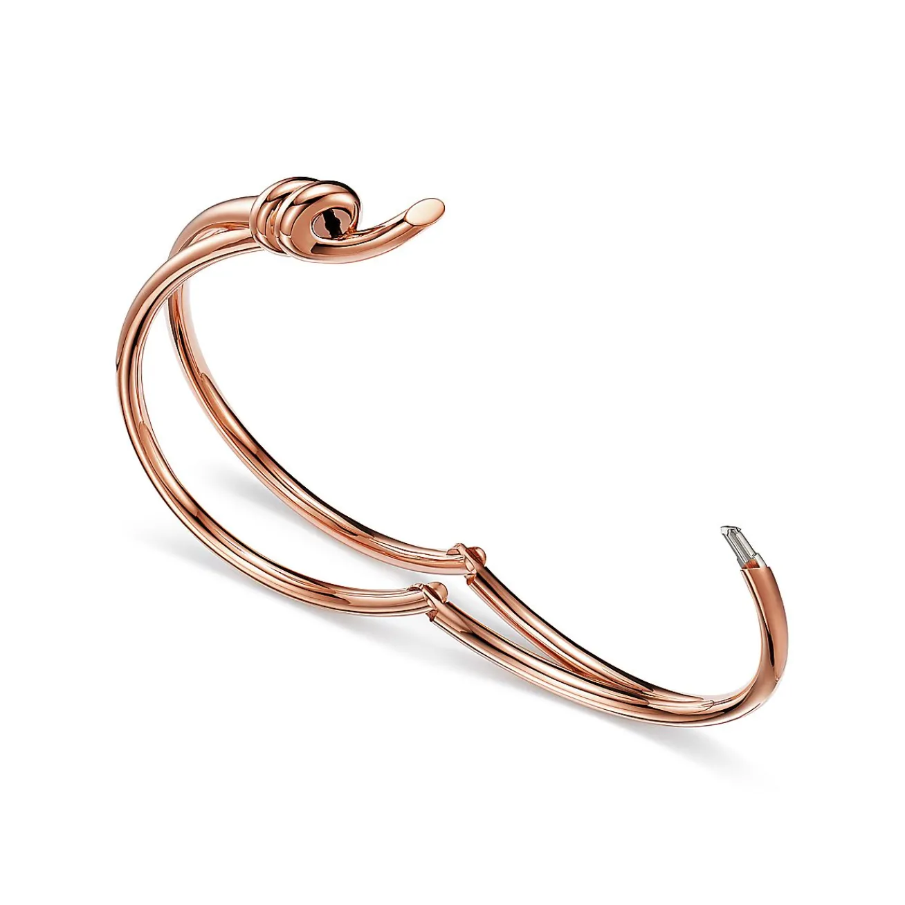 Tiffany & Co. Tiffany Knot Double Row Hinged Bangle in Rose Gold | ^ Bracelets|Men's Jewelry