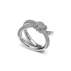 Tiffany & Co. Tiffany Knot Double Row Ring in White Gold with Diamonds | ^ Rings|Diamond Jewelry