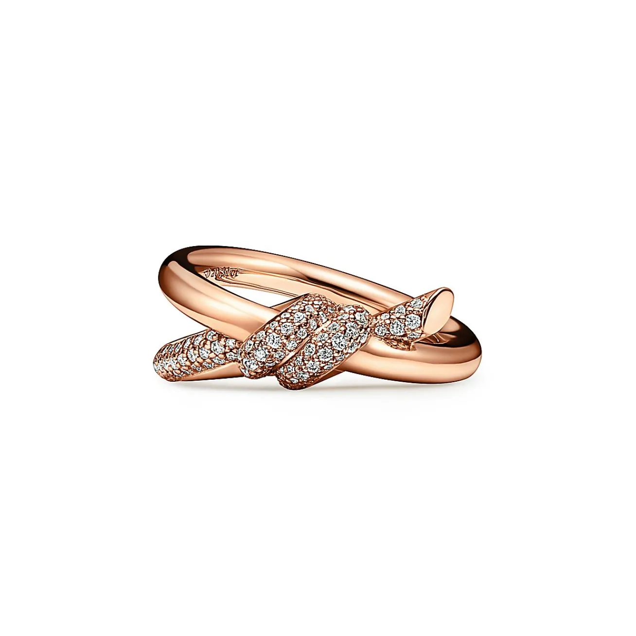 Tiffany & Co. Tiffany Knot Double Row Ring in Rose Gold with Diamonds | ^ Rings|Rose Gold Jewelry