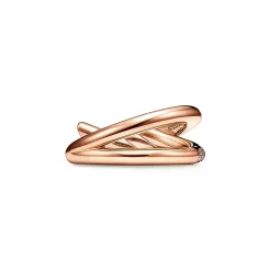 Tiffany & Co. Tiffany Knot Double Row Ring in Rose Gold with Diamonds | ^ Rings|Rose Gold Jewelry