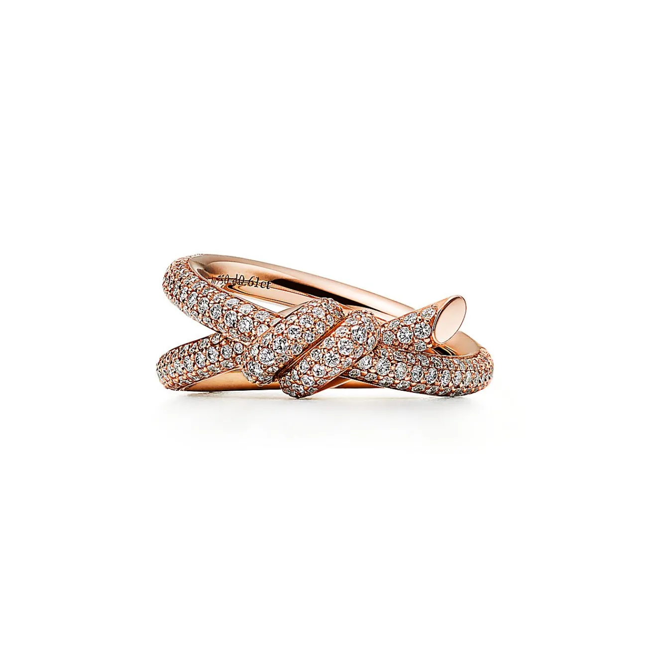 Tiffany & Co. Tiffany Knot Double Row Ring in Rose Gold with Diamonds | ^ Rings|Rose Gold Jewelry
