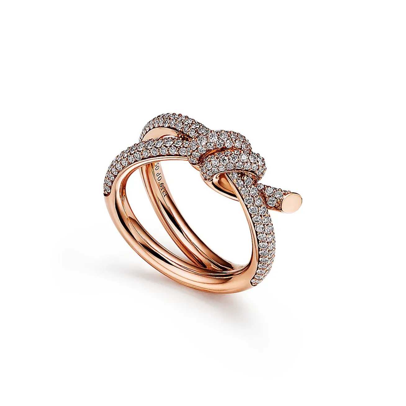 Tiffany & Co. Tiffany Knot Double Row Ring in Rose Gold with Diamonds | ^ Rings|Rose Gold Jewelry
