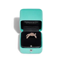 Tiffany & Co. Tiffany Knot Double Row Ring in Rose Gold with Diamonds | ^ Rings|Rose Gold Jewelry