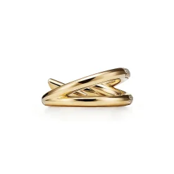 Tiffany & Co. Tiffany Knot Double Row Ring in Yellow Gold with Diamonds | ^ Rings|Gold Jewelry