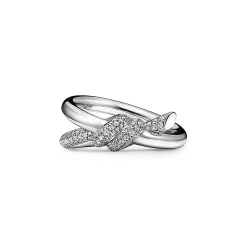 Tiffany & Co. Tiffany Knot Double Row Ring in White Gold with Diamonds | ^ Rings|Men's Jewelry