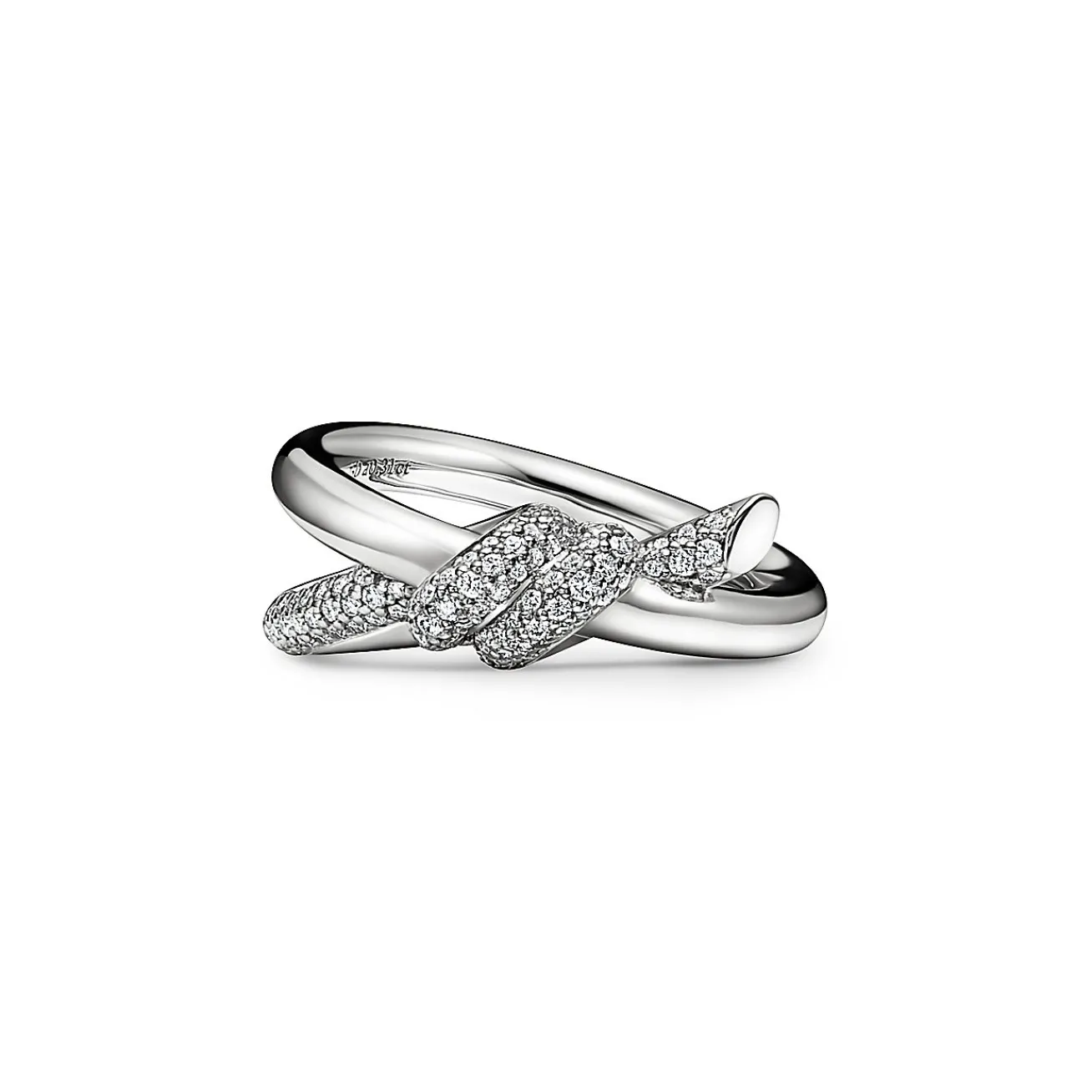 Tiffany & Co. Tiffany Knot Double Row Ring in White Gold with Diamonds | ^ Rings|Men's Jewelry