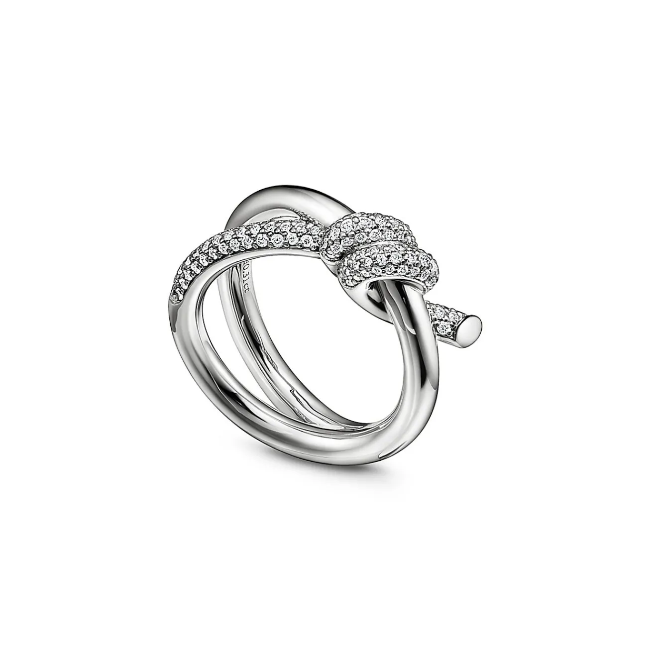 Tiffany & Co. Tiffany Knot Double Row Ring in White Gold with Diamonds | ^ Rings|Men's Jewelry