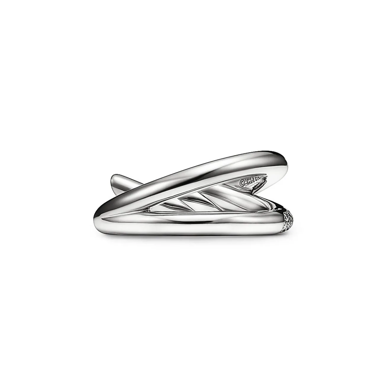 Tiffany & Co. Tiffany Knot Double Row Ring in White Gold with Diamonds | ^ Rings|Men's Jewelry