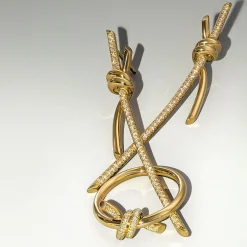 Tiffany & Co. Tiffany Knot Drop Earrings in Yellow Gold with Diamonds | ^ Earrings|Gold Jewelry