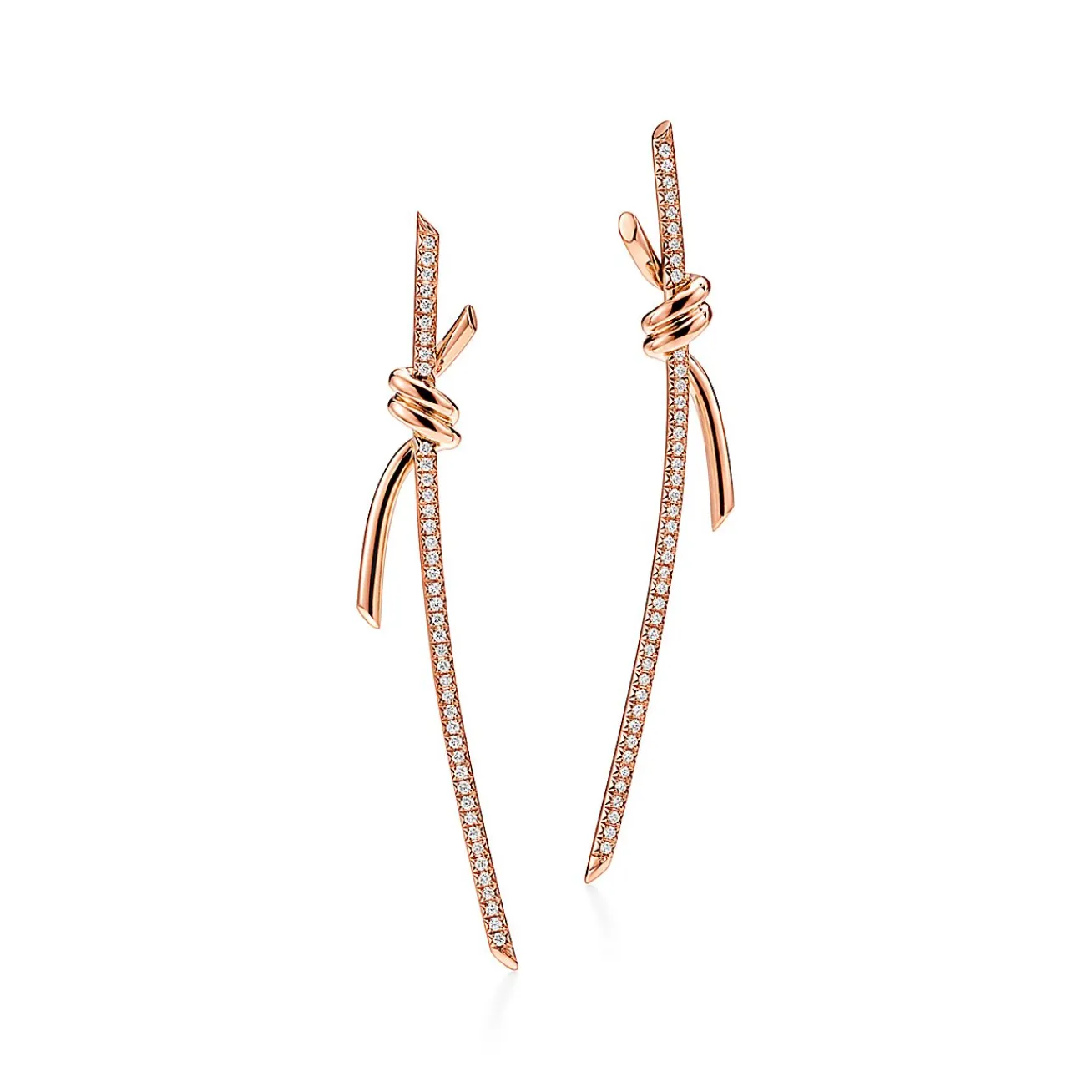 Tiffany & Co. Tiffany Knot Drop Earrings in Rose Gold with Diamonds | ^ Earrings|Rose Gold Jewelry