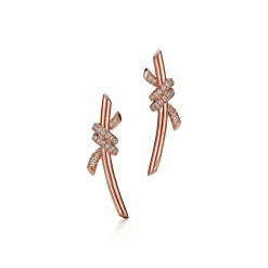 Tiffany & Co. Tiffany Knot Earrings in Rose Gold with Diamonds | ^ Earrings|Gifts for Her