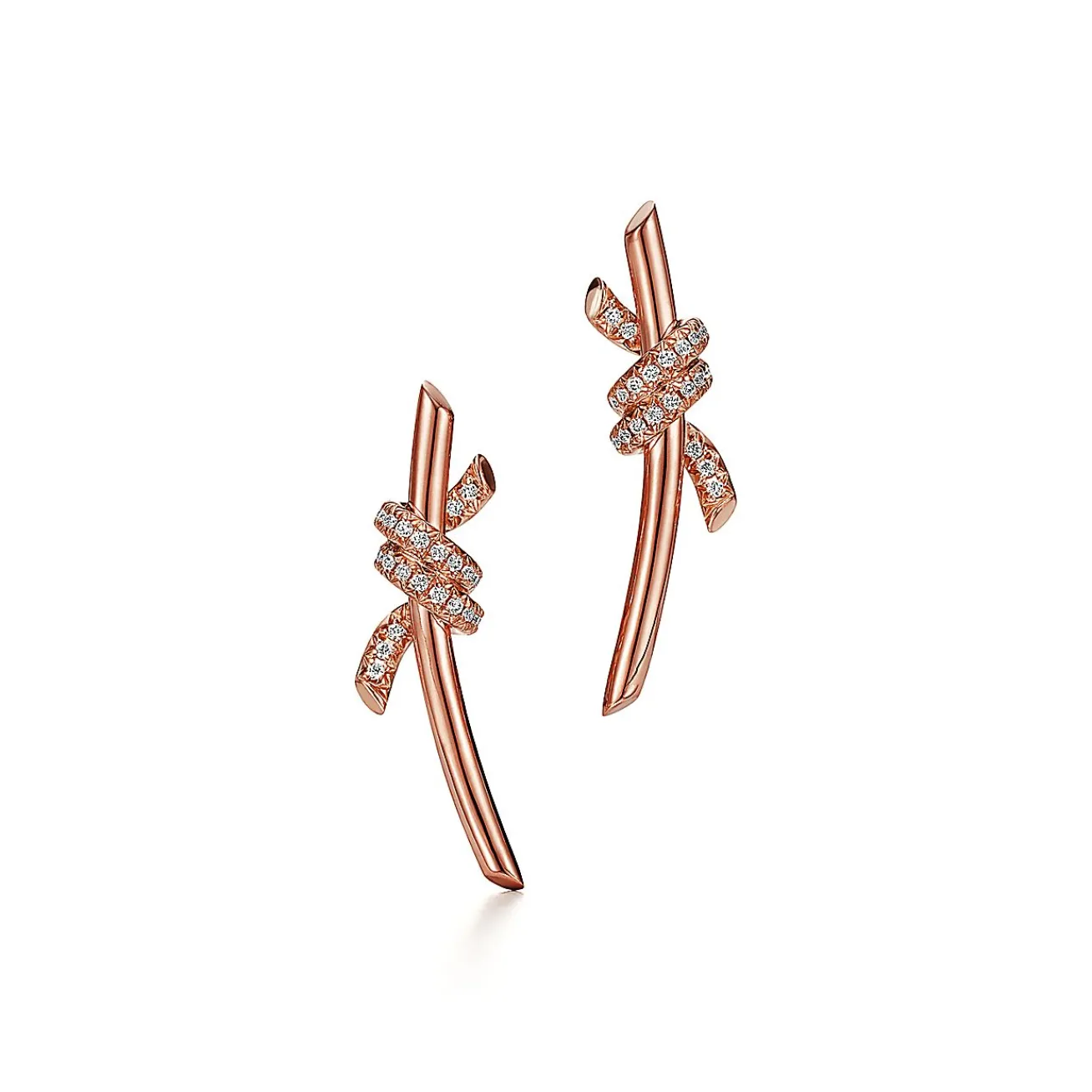 Tiffany & Co. Tiffany Knot Earrings in Rose Gold with Diamonds | ^ Earrings|Gifts for Her